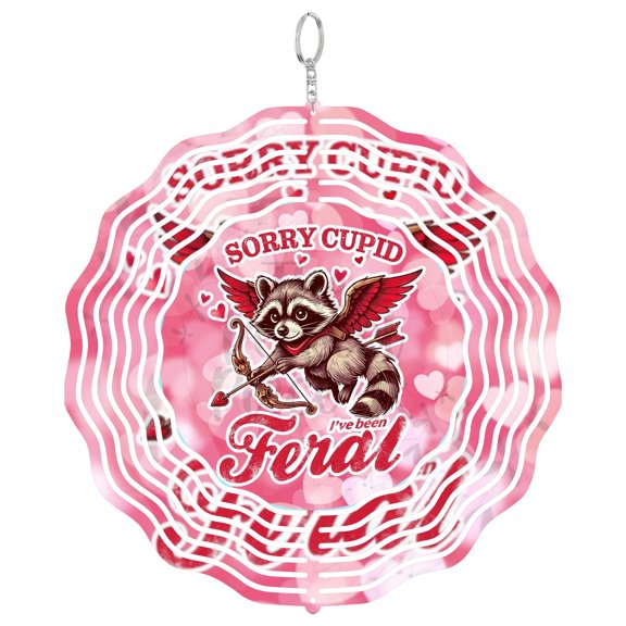 Sorry Cupid Ive Been Feral Valentines 3D Wind Spinner Stainless Steel Funny Gift