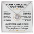 thumbnail image 1 of Sorry For Hurting You My Love, Love Knot Necklace, Gold Love Knot Necklace, 1 of 6