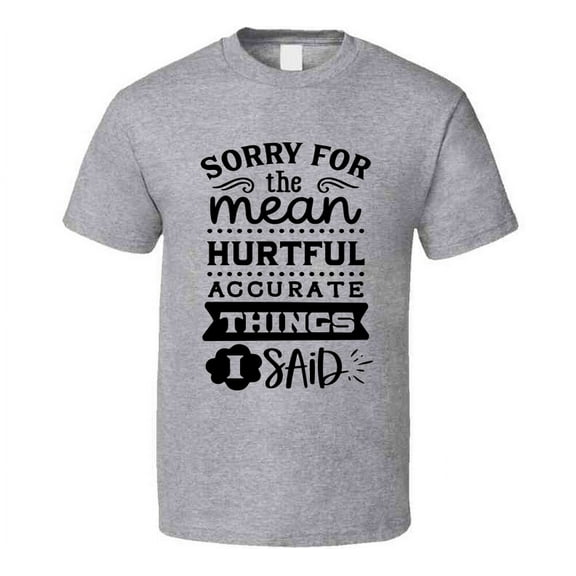 Sorry For The Mean Tee Funny And Sarcastic Novelty T Shirt