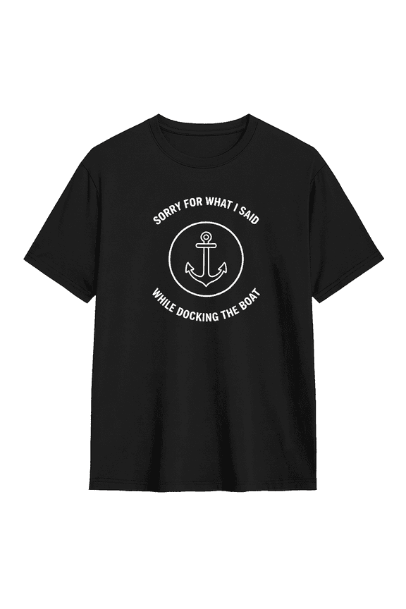 Sorry For What I Said While Docking The Boat Vintage Graphic Tee for Men, Fun Fishing Cotton Short Sleeves T-Shirt