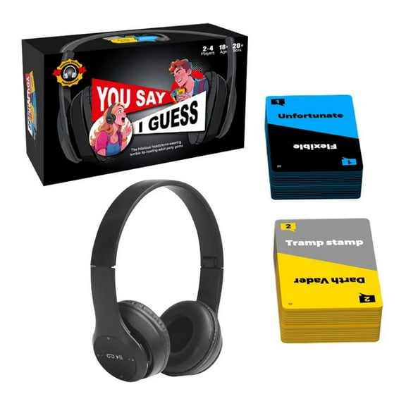 Sorry What Game,Uncensored Lip Reading Party Games for Adults,Card Games for Adults & Friends,Based On The Headphone Challenge,Flipping-Fun Party Game for Families & Game Nights