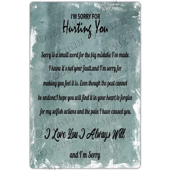 I'm Sorry Gifts for Her, Apology Gifts for Her, I Love You I'm Sorry Gift, Giant Sorry Forgiveness Wall Sign, Novelty Tin Sign for Wife Girlfriend Sisters Best Friends 12x16 inches