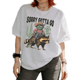 thumbnail image 1 of Sorry Gotta Go The Vibes Are Off Cowboy Frog Raccoon Western Graphic Tees T-shirts Tops Short Sleeve White S-5XL, 1 of 4