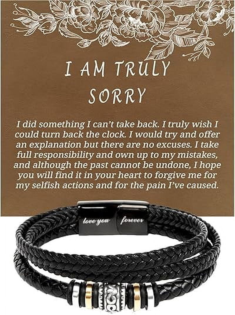 I'm Sorry For Hurting You Bracelet For Him with Heart Touching Message Card and Gift Box, I Am Truly Sorry Bracelet For Him, Apology Gifts For Men, Forgive Me Bracelet, I'm Sorry Gifts For Him
