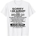 thumbnail image 1 of Sorry I Am Already Taken By A Freaking Awesome Guy Born May T-Shirt mens t shirt，white，women，funny，misfits，men，journey，t-shirt, 1 of 4