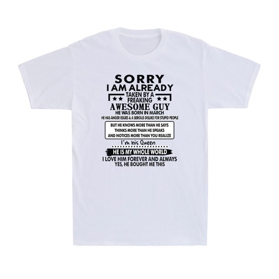Sorry I Am Already Taken By A Freaking Awesome Guy Husband Men's T-Shirt