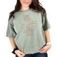 thumbnail image 1 of Sorry I Am Late My Cat Was Laying on Me, Cute Cat Drawing Art Merch, Moss Comfort Colors T-Shirt, Small, 1 of 1