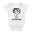 thumbnail image 1 of Sorry I Can't I Have Plans With My Affenhuahua Love Pet Dog Baby Romper Infant (White, 3-6 Months), 1 of 5