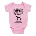 thumbnail image 1 of Sorry I Can't I Have Plans With My American Leopard Hound Love Pet Dog Cute Baby Bodysuit Baby Clothes (Pink, 0-3 Months), 1 of 5