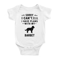 thumbnail image 1 of Sorry I Can't I Have Plans With My Barbet Love Pet Dog Cute Baby Jumpsuits (White, 6-12 Months), 1 of 5
