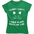 thumbnail image 1 of Sorry I Can't I Have Plans With My Cat Animal Pet Cat Lovers Women's T-Shirt, 1 of 4