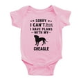 thumbnail image 1 of Sorry I Can't I Have Plans With My Cheagle Love Pet Dog Funny Infant Baby Bodysuit (Pink, 18-24 Months), 1 of 5