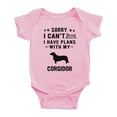thumbnail image 1 of Sorry I Can't I Have Plans With My Corgidor Love Pet Dog Cute Baby Bodysuit (Pink, 18-24 Months), 1 of 5