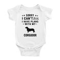 thumbnail image 1 of Sorry I Can't I Have Plans With My Corgidor Love Pet Dog Cute Baby Bodysuit (White, 12-18 Months), 1 of 5