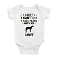 thumbnail image 1 of Sorry I Can't I Have Plans With My Daniff Love Pet Dog Funny Baby Bodysuit (White, 18-24 Months), 1 of 5