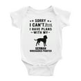 thumbnail image 1 of Sorry I Can't I Have Plans With My German Wirehaired Pointer Love Pet Dog Funny Infant Baby Bodysuit (White, 6-12 Months), 1 of 5