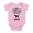 thumbnail image 1 of Sorry I Can't I Have Plans With My Harrier Love Pet Dog Funny Baby Romper (Pink, 12-18 Months), 1 of 5