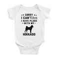 thumbnail image 1 of Sorry I Can't I Have Plans With My Hokkaido Love Pet Dog Funny Baby Bodysuit (White, 3-6 Months), 1 of 5