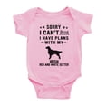 thumbnail image 1 of Sorry I Can't I Have Plans With My Irish Red And White Setter Love Pet Dog Baby Romper Infant (Pink, 6-12 Months), 1 of 5