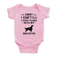 thumbnail image 1 of Sorry I Can't I Have Plans With My Irish Setter Love Pet Dog Cute Baby Jumpsuits (Pink, 3-6 Months), 1 of 5