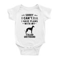 thumbnail image 1 of Sorry I Can't I Have Plans With My Italian Greyhound Love Pet Dog Cute Baby Jumpsuits (White, 12-18 Months), 1 of 5