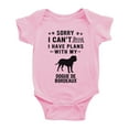 thumbnail image 1 of Sorry I Can't I Have Plans With My Love Pet Dogue de Bordeaux Love Pet Dog Cute Baby Jumpsuits (Pink, 3-6 Months), 1 of 5