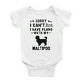 thumbnail image 1 of Sorry I Can't I Have Plans With My Maltipoo Love Pet Dog Cute Baby Romper (White, 0-3 Months), 1 of 5