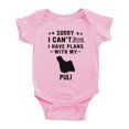 thumbnail image 1 of Sorry I Can't I Have Plans With My Puli Love Pet Dog Funny Baby Bodysuit (Pink, 12-18 Months), 1 of 5