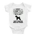 thumbnail image 1 of Sorry I Can't I Have Plans With My Soft Coated Wheaten Terrier Love Pet Dog Cute Baby Bodysuit (White, 6-12 Months), 1 of 5