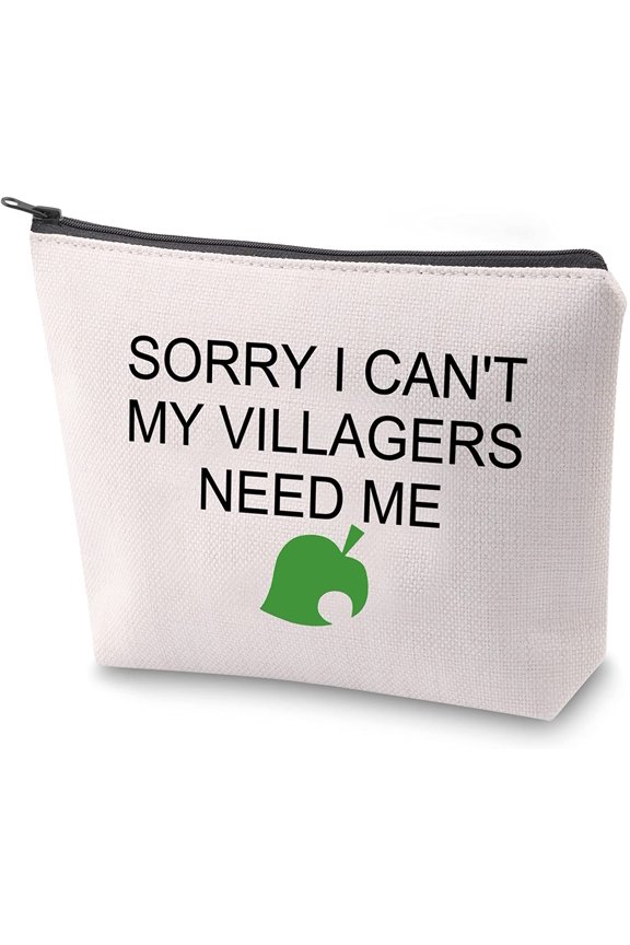 Sorry I Can't My Villagers Need Me Makeup Bag ACNH for Gamer ACNH Fans Zipper Pouch Bag Gift