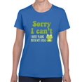 thumbnail image 1 of Sorry I Can't Plans With My Frog Women Royal Blue T-Shirt, Female x-Large, 1 of 4