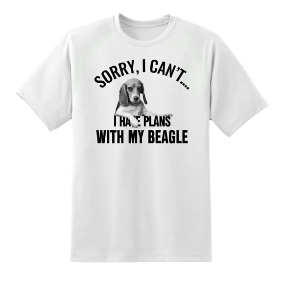 Sorry I Cant I Have Plans with My Beagle Dog Funny Novelty Mens Graphic T Shirts White,3XL