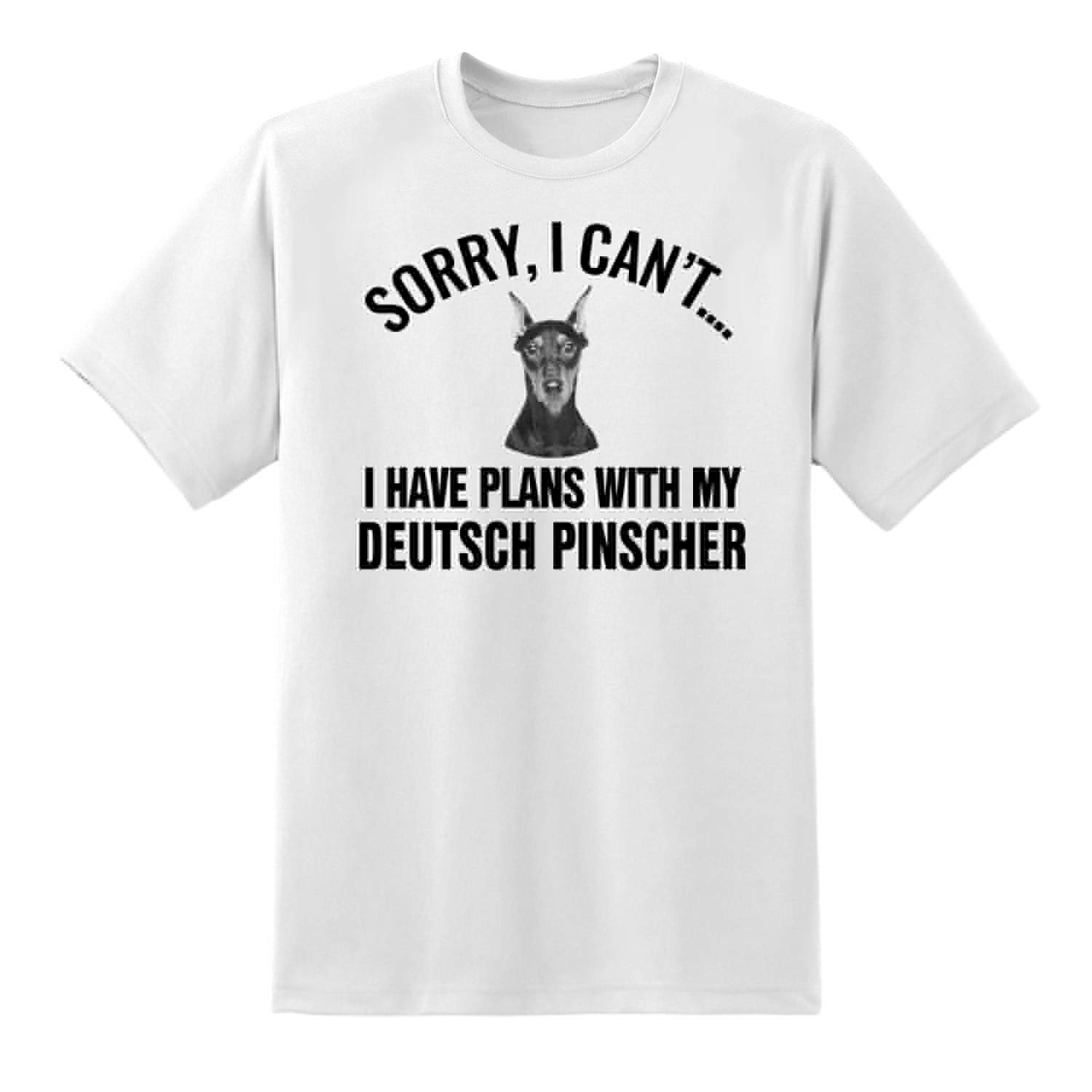 thumbnail image 1 of Sorry I Cant I Have Plans with My Deutsch Pinscher Dog Funny T Shirt White,L, 1 of 1