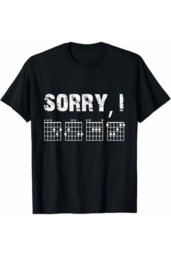 Sorry I-DGAF Funny Hidden Message Guitar Chords For Lover T-Shirt, Unisex T-Shirt