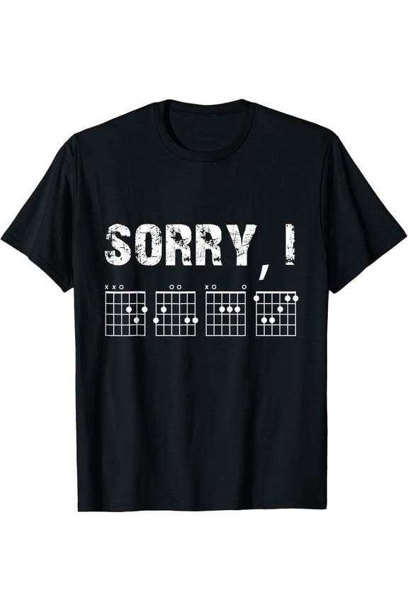 Sorry I-DGAF Funny Hidden Message Guitar Chords For Lover T-Shirt