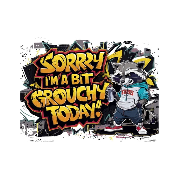 Sorry I'M A Bit Grouchy Today Irritable Grumpy Crabby Moody Cranky Quote Wall Art Sticker Designs Vinyl Stickers For Home House Walls Rooms Windows Bedroom Decoration Size (12x12 inch)