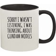 thumbnail image 1 of Sorry I  Thinking About Gundam Models Funny 11oz Ceramic Coffee & Tea Mug with Black Inner & Handle, 1 of 6
