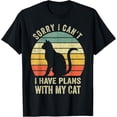 thumbnail image 1 of Sorry I can't I have plans with my Cat Funny Cat Lovers T-ShirtMen and women, White Black T-shirt, size: Extra large S-1873XL, 1 of 4