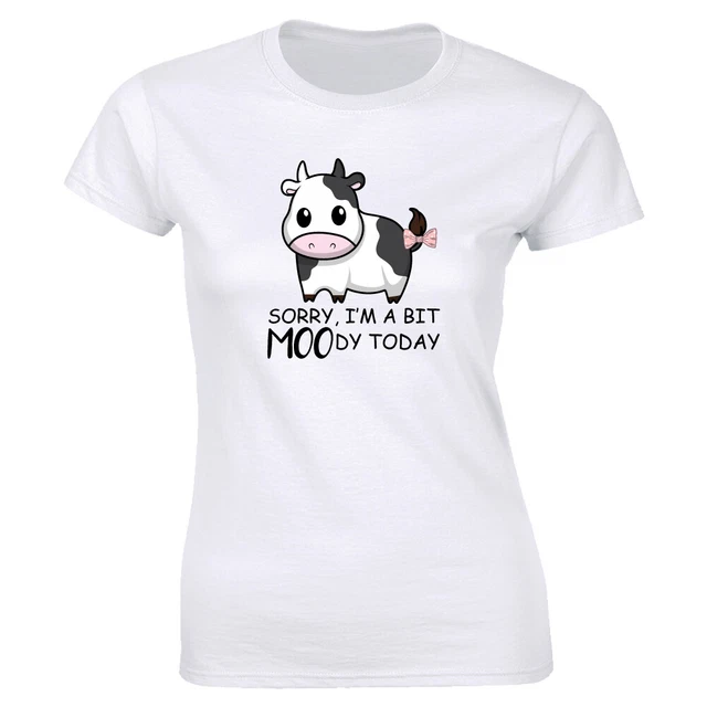I M Sorry In Sign Language Sorry I'm A Bit Moody Today With Cow Women's Farm Animal Cute Classic ...