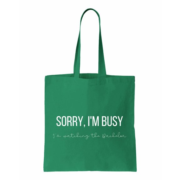 Sorry, I'm Busy Watching The Bachelor, The Bachelor Cotton Canvas Re-Usable Shopping & Carry-All Tote Bag