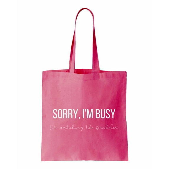 Sorry, I'm Busy Watching The Bachelor, The Bachelor Cotton Canvas Re-Usable Shopping & Carry-All Tote Bag