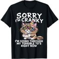 thumbnail image 1 of Sorry I'm Cranky I'm Going Through My Terrible 70s Funny Birthday Senior Graphic Cotton T-Shirt Unisex Gift Tee, 1 of 5