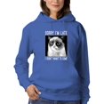 thumbnail image 1 of Sorry I'm Late Grumpy Cat Hoodie Women -T-Line Designs, Female 3X-Large, 1 of 4