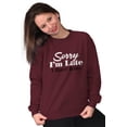 thumbnail image 1 of Sorry I'm Late I Have Kids Funny Mom Women Crewneck Sweatshirt Brisco Brands X, 1 of 6