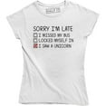 thumbnail image 1 of Sorry I'm Late I Saw A Unicorn Funny Unicorn Horse Lover Women's T-Shirt, 1 of 4