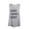 thumbnail image 1 of Sorry I'm Not Sorry Women's Fashion Sleeveless Muscle Workout Yoga Tank Top Sport Grey 2X-Large, 1 of 3