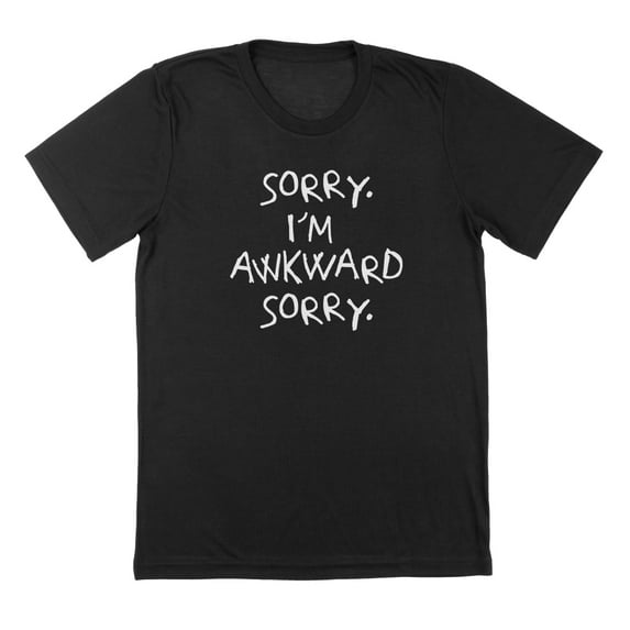 Sorry Im Awkward Humor Graphic Black Mens T-Shirt