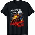 thumbnail image 1 of Sorry Im Late I Was Crankin My Hog Horror Skeleton Ride Motorcycle Men's T-Shirt, Unisex T-Shirt, 1 of 2