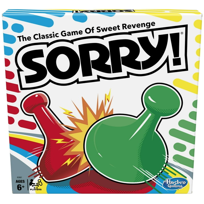 Sorry! Board Game for Kids Ages 6 and Up; Classic Hasbro Board Game; Each Player Gets 4 Pawns