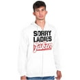 thumbnail image 1 of Sorry Ladies Taken Funny Boyfriend Men's Big & Tall Graphic Zip Up Hoodie Brisco Brands 2X, 1 of 5
